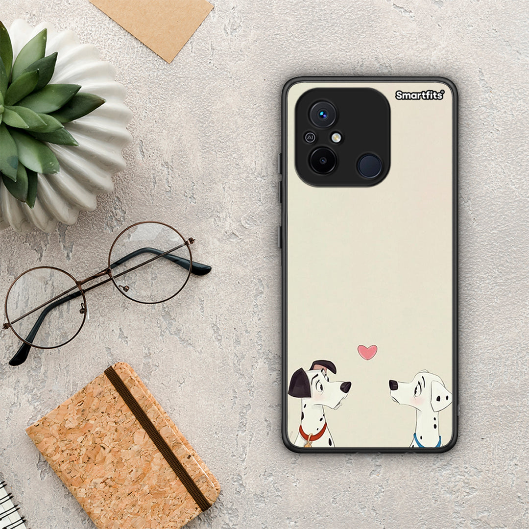 Θήκη Xiaomi Redmi 12C Dalmatians Love από τη Smartfits με σχέδιο στο πίσω μέρος και μαύρο περίβλημα | Xiaomi Redmi 12C Dalmatians Love Case with Colorful Back and Black Bezels