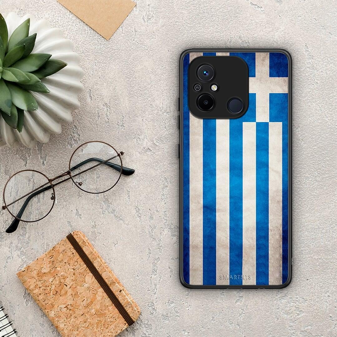 Θήκη Xiaomi Redmi 12C Flag Greek από τη Smartfits με σχέδιο στο πίσω μέρος και μαύρο περίβλημα | Xiaomi Redmi 12C Flag Greek Case with Colorful Back and Black Bezels