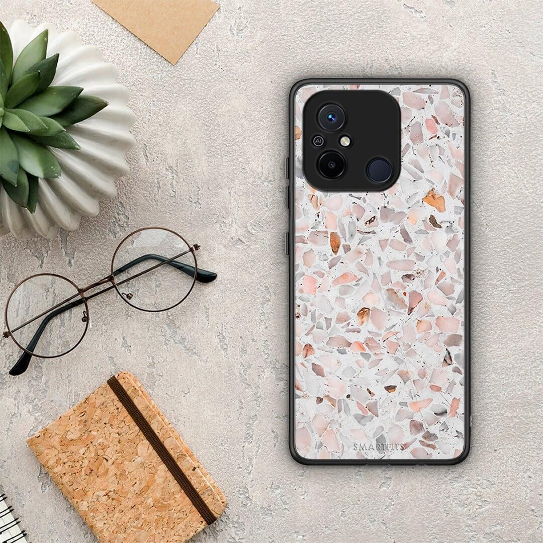 Θήκη Xiaomi Redmi 12C Marble Terrazzo από τη Smartfits με σχέδιο στο πίσω μέρος και μαύρο περίβλημα | Xiaomi Redmi 12C Marble Terrazzo Case with Colorful Back and Black Bezels