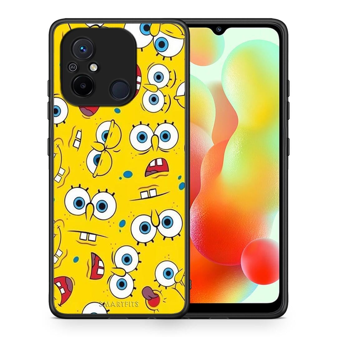 Θήκη Xiaomi Redmi 12C PopArt Sponge από τη Smartfits με σχέδιο στο πίσω μέρος και μαύρο περίβλημα | Xiaomi Redmi 12C PopArt Sponge Case with Colorful Back and Black Bezels