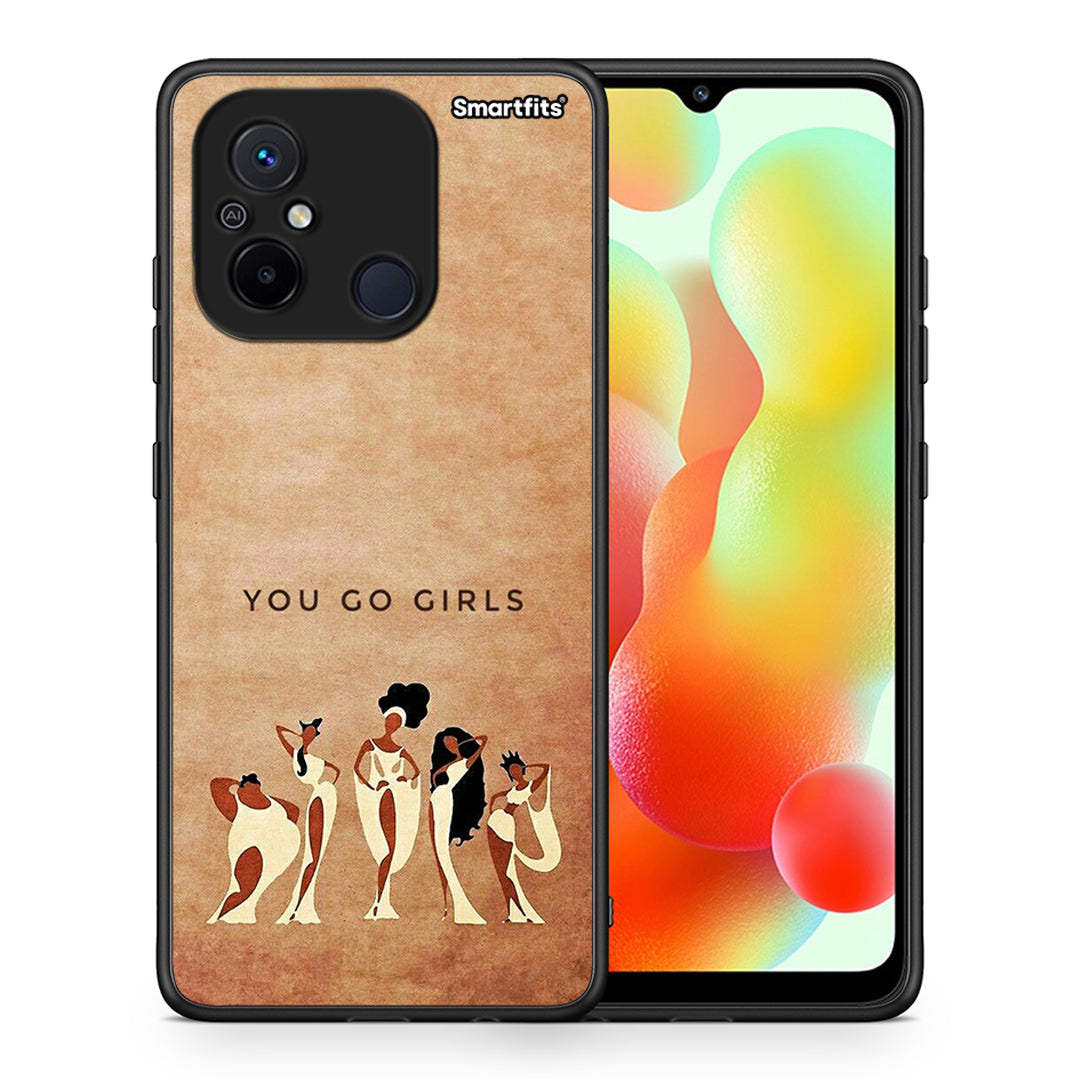 Θήκη Xiaomi Redmi 12C You Go Girl από τη Smartfits με σχέδιο στο πίσω μέρος και μαύρο περίβλημα | Xiaomi Redmi 12C You Go Girl Case with Colorful Back and Black Bezels