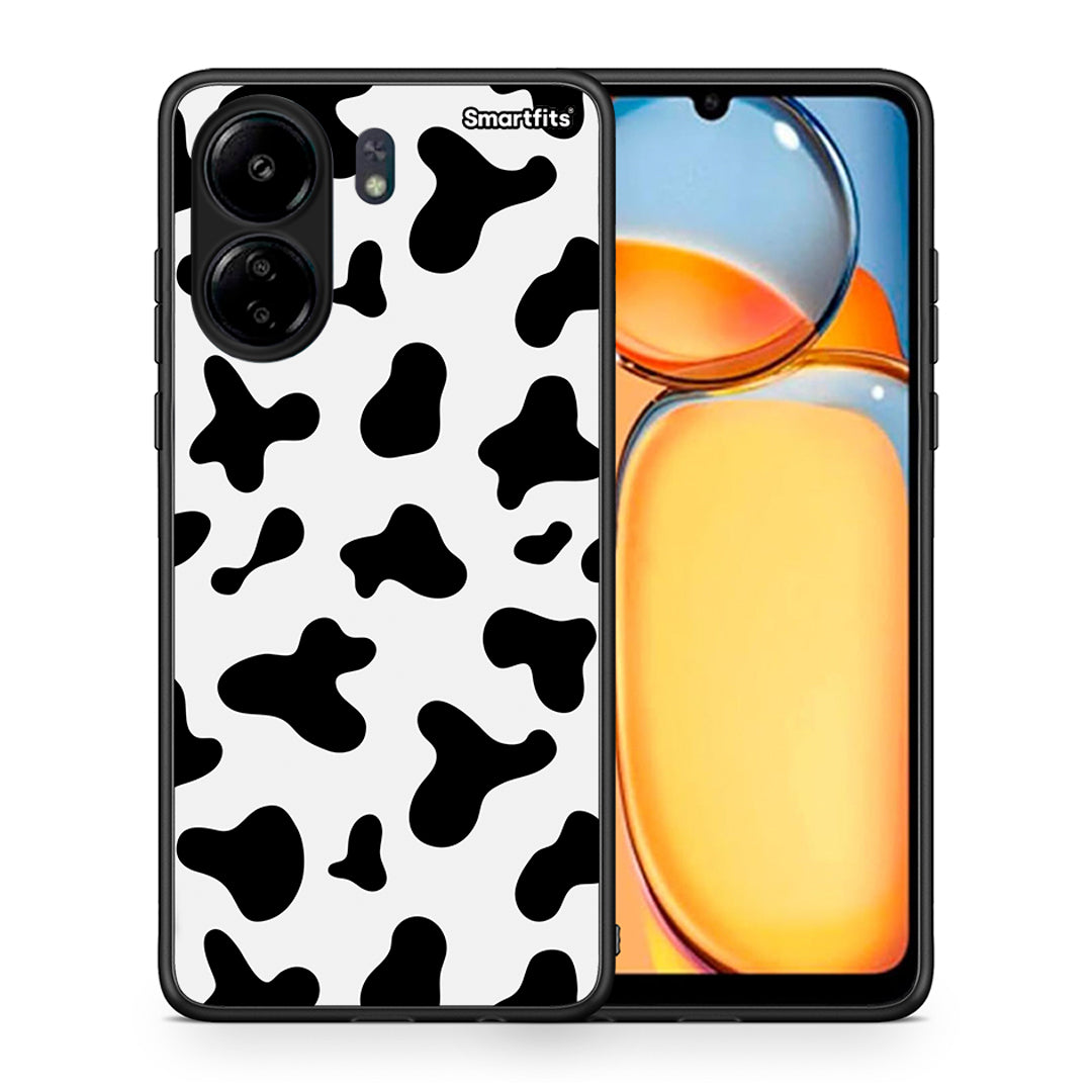 Θήκη Xiaomi Redmi 13C Cow Print από τη Smartfits με σχέδιο στο πίσω μέρος και μαύρο περίβλημα | Xiaomi Redmi 13C Cow Print case with colorful back and black bezels