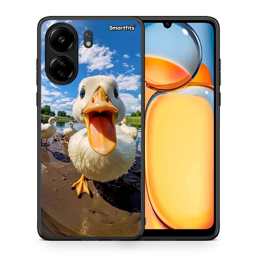 Θήκη Xiaomi Redmi 13C Duck Face από τη Smartfits με σχέδιο στο πίσω μέρος και μαύρο περίβλημα | Xiaomi Redmi 13C Duck Face case with colorful back and black bezels