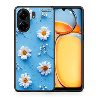 Thumbnail for Θήκη Xiaomi Redmi 13C Real Daisies από τη Smartfits με σχέδιο στο πίσω μέρος και μαύρο περίβλημα | Xiaomi Redmi 13C Real Daisies case with colorful back and black bezels