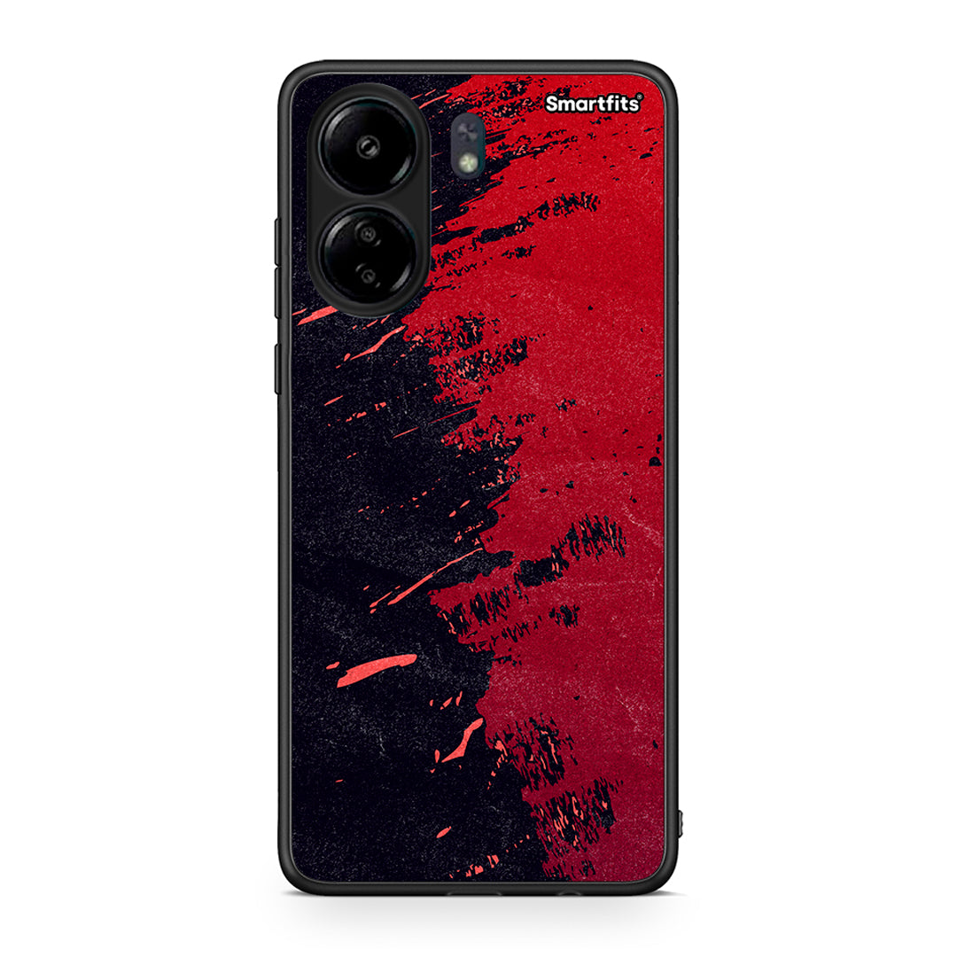Xiaomi Redmi 13C Red Paint Θήκη Αγίου Βαλεντίνου από τη Smartfits με σχέδιο στο πίσω μέρος και μαύρο περίβλημα | Smartphone case with colorful back and black bezels by Smartfits