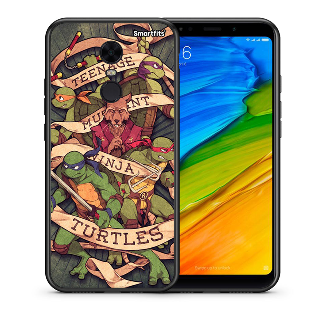 Θήκη Xiaomi Redmi 5 Plus Ninja Turtles από τη Smartfits με σχέδιο στο πίσω μέρος και μαύρο περίβλημα | Xiaomi Redmi 5 Plus Ninja Turtles case with colorful back and black bezels