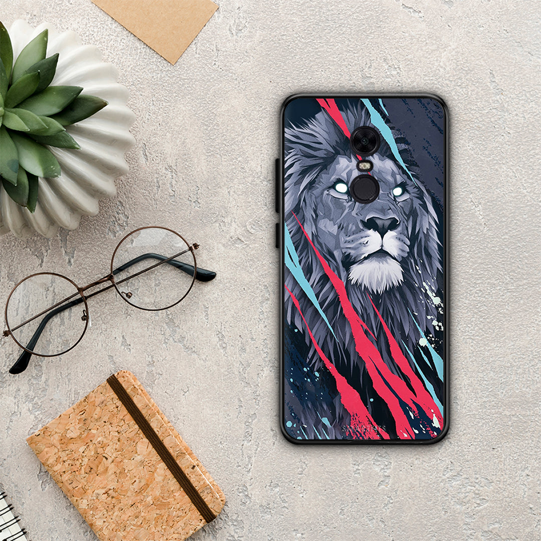 PopArt Lion Designer - Xiaomi Redmi 5 Plus θήκη