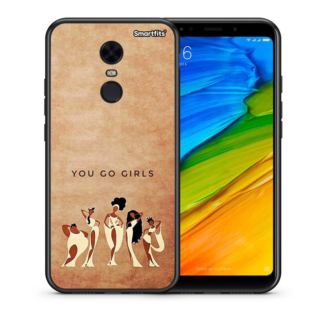 Θήκη Xiaomi Redmi 5 Plus You Go Girl από τη Smartfits με σχέδιο στο πίσω μέρος και μαύρο περίβλημα | Xiaomi Redmi 5 Plus You Go Girl case with colorful back and black bezels