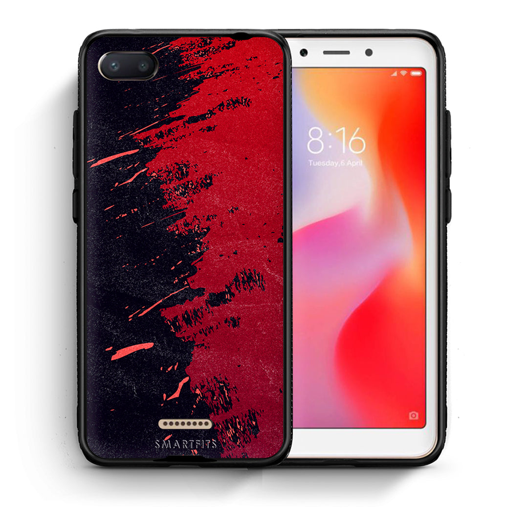 Θήκη Αγίου Βαλεντίνου Xiaomi Redmi 6A Red Paint από τη Smartfits με σχέδιο στο πίσω μέρος και μαύρο περίβλημα | Xiaomi Redmi 6A Red Paint case with colorful back and black bezels
