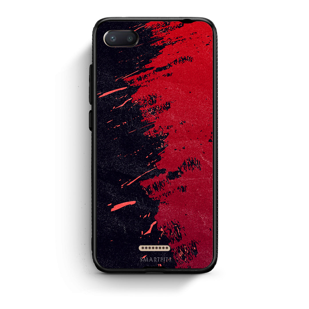 Xiaomi Redmi 6A Red Paint Θήκη Αγίου Βαλεντίνου από τη Smartfits με σχέδιο στο πίσω μέρος και μαύρο περίβλημα | Smartphone case with colorful back and black bezels by Smartfits