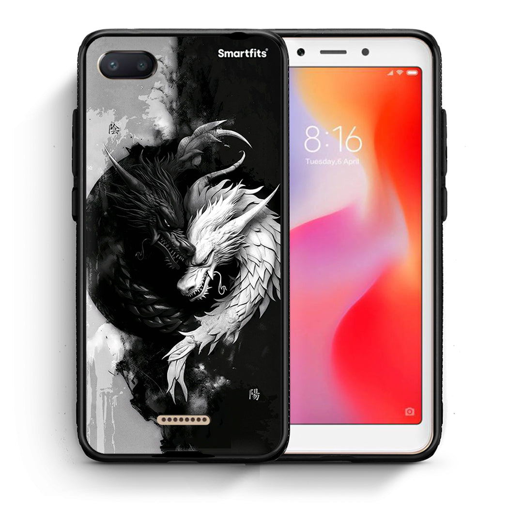 Θήκη Xiaomi Redmi 6A Yin Yang από τη Smartfits με σχέδιο στο πίσω μέρος και μαύρο περίβλημα | Xiaomi Redmi 6A Yin Yang case with colorful back and black bezels
