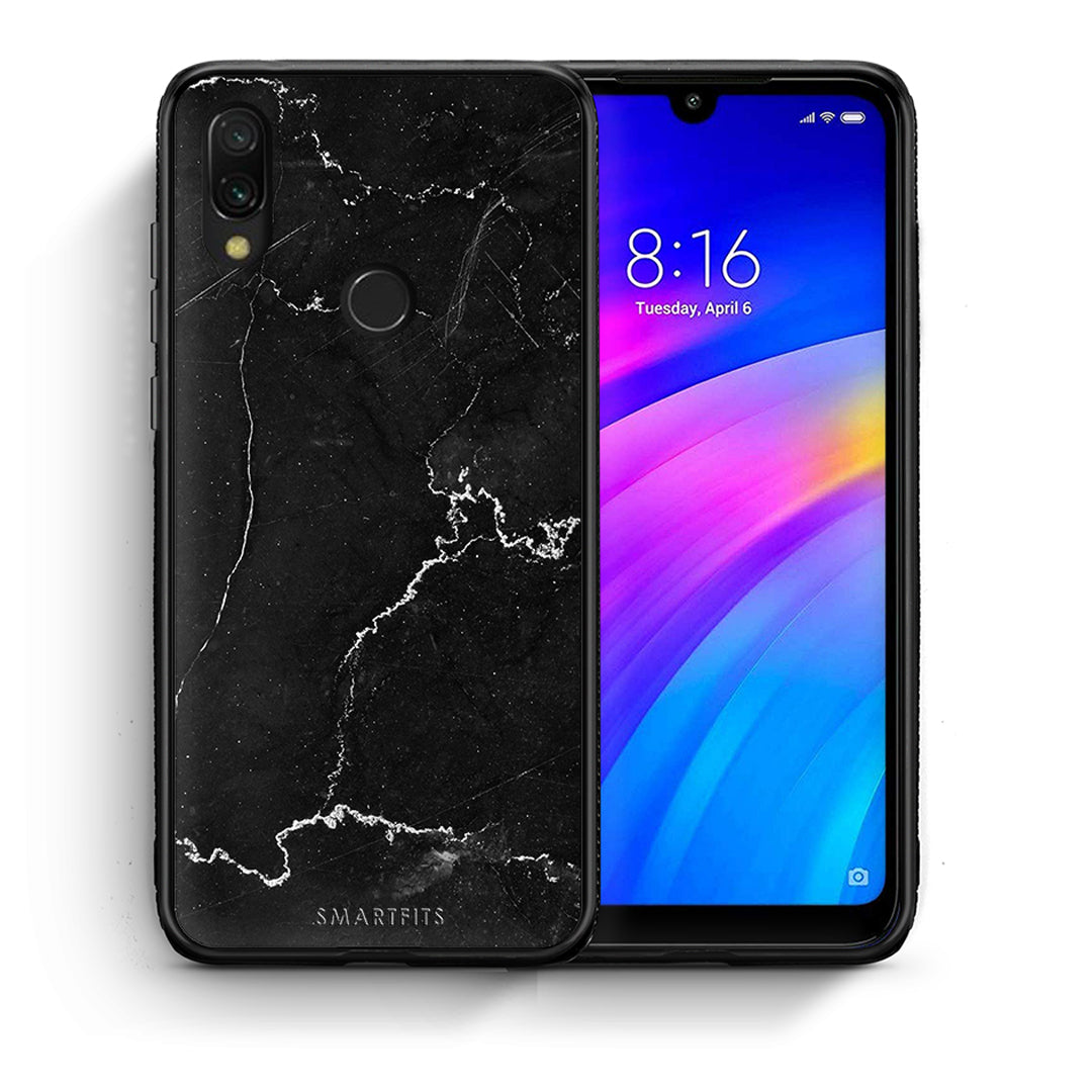 Θήκη Xiaomi Redmi 7 Marble Black από τη Smartfits με σχέδιο στο πίσω μέρος και μαύρο περίβλημα | Xiaomi Redmi 7 Marble Black case with colorful back and black bezels