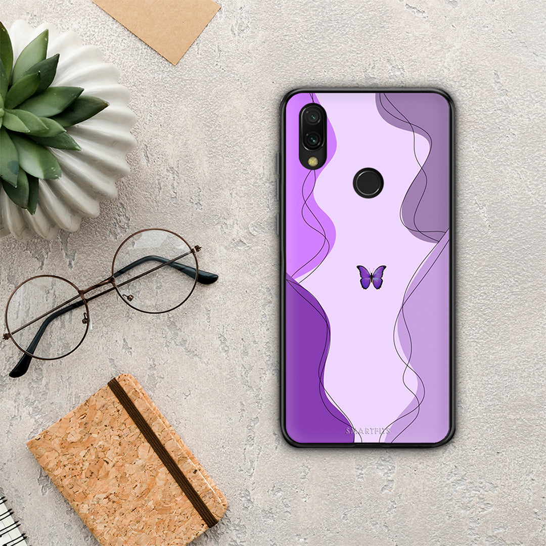 Purple Mariposa - Xiaomi Redmi 7 θήκη
