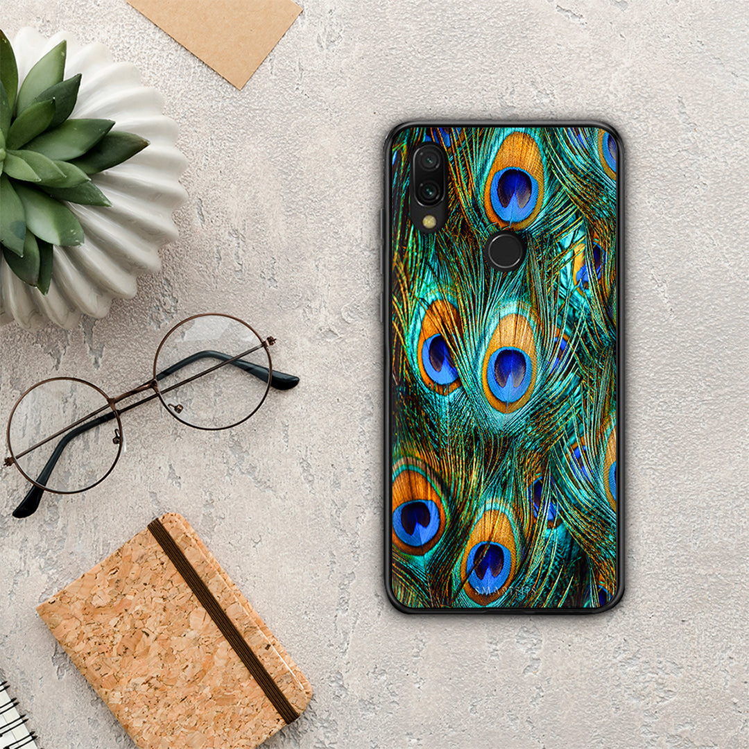 Real Peacock Feathers - Xiaomi Redmi 7 θήκη