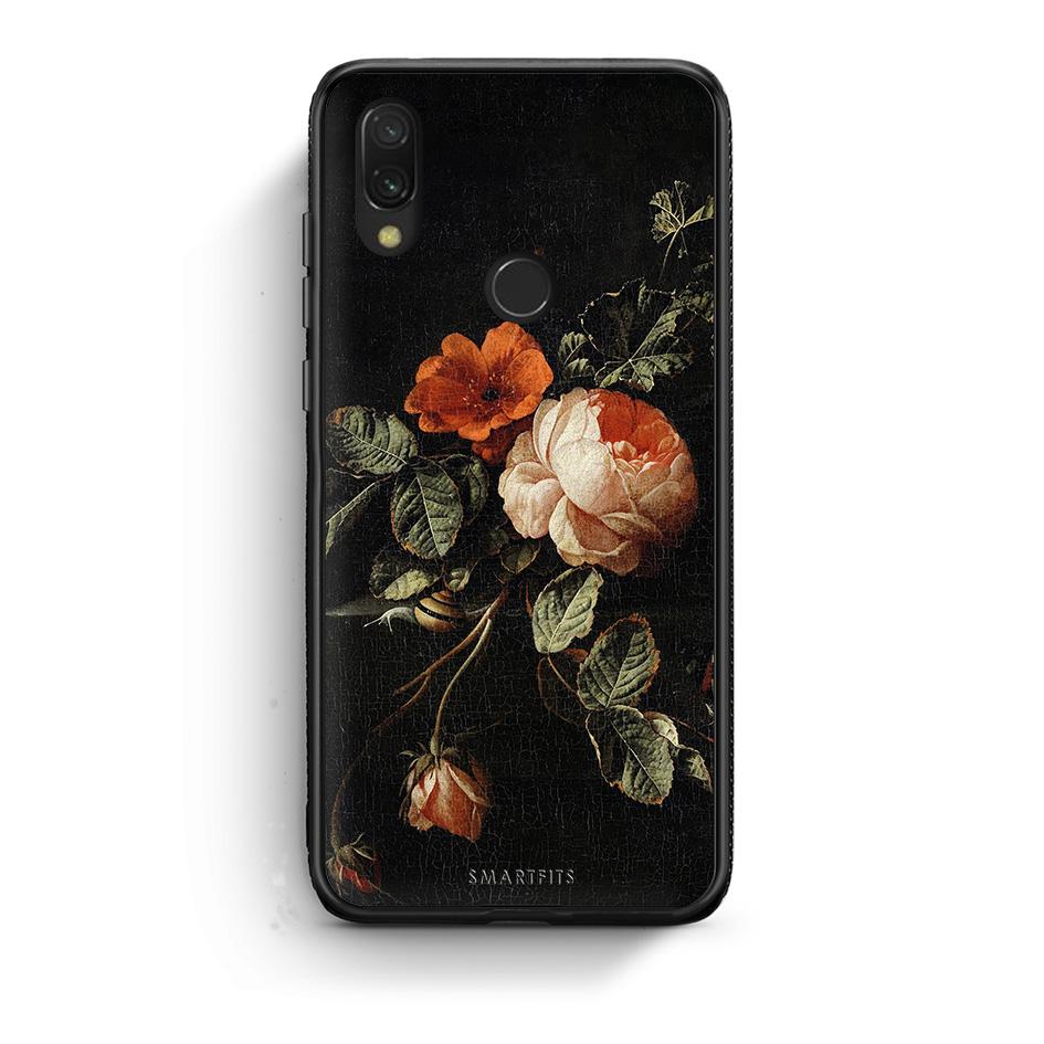 Xiaomi Redmi 7 Vintage Roses θήκη από τη Smartfits με σχέδιο στο πίσω μέρος και μαύρο περίβλημα | Smartphone case with colorful back and black bezels by Smartfits