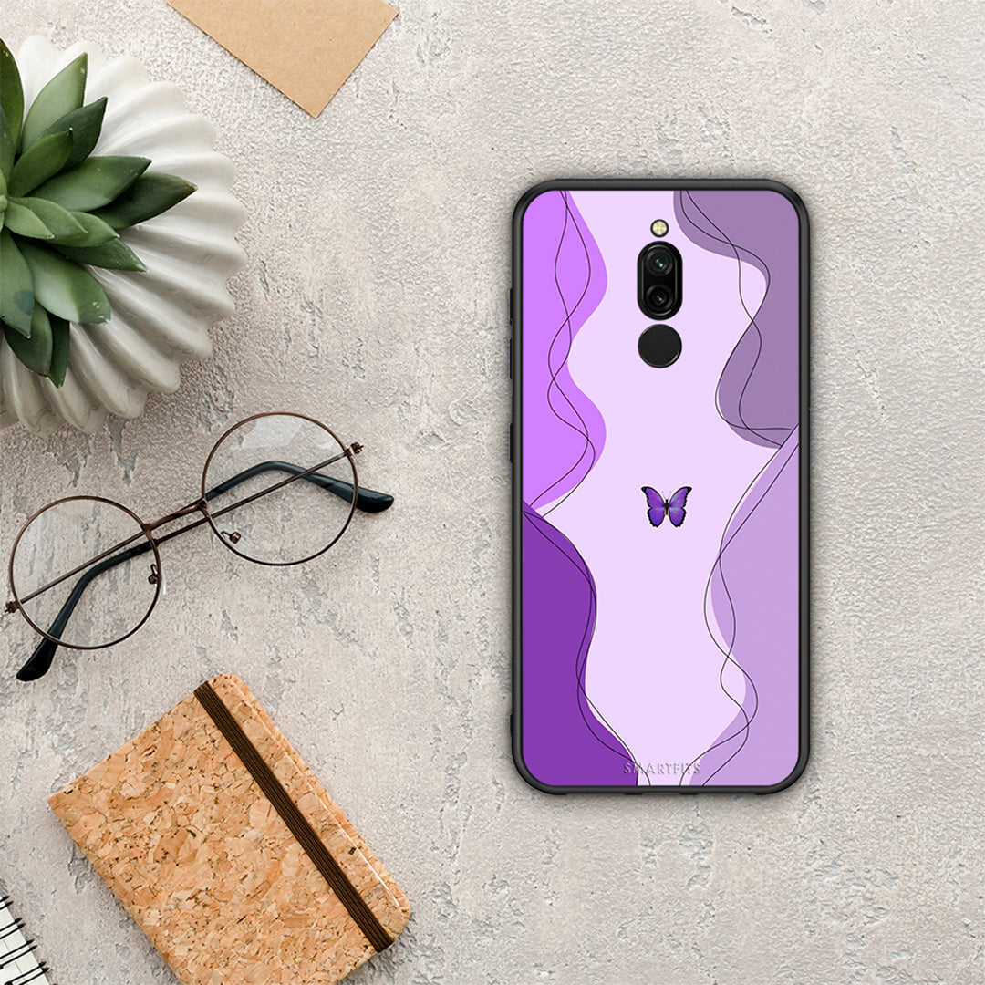 Purple Mariposa - Xiaomi Redmi 8 θήκη