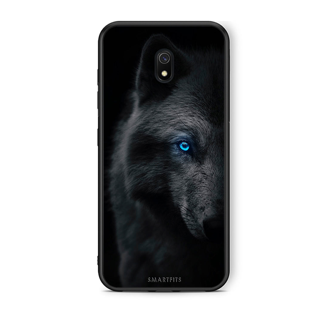 Xiaomi Redmi 8A Dark Wolf θήκη από τη Smartfits με σχέδιο στο πίσω μέρος και μαύρο περίβλημα | Smartphone case with colorful back and black bezels by Smartfits