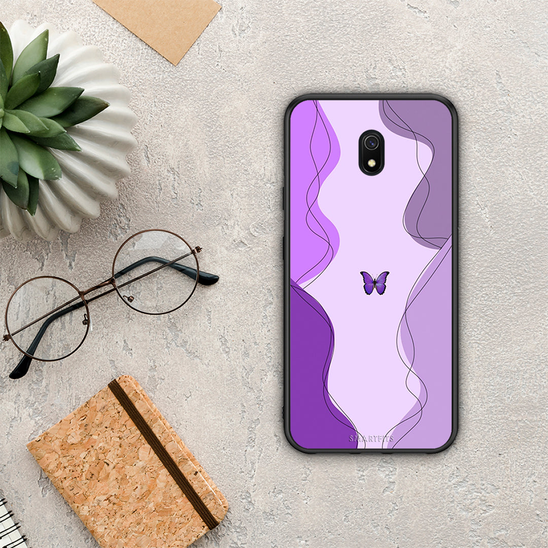 Purple Mariposa - Xiaomi Redmi 8A θήκη