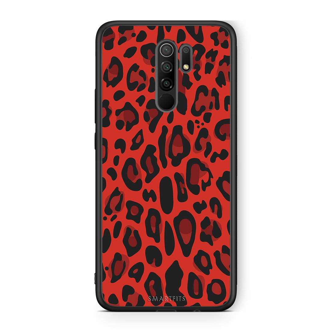 4 - Xiaomi Redmi 9/9 Prime Red Leopard Animal case, cover, bumper