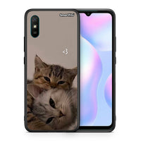Thumbnail for Θήκη Xiaomi Redmi 9A Cats In Love από τη Smartfits με σχέδιο στο πίσω μέρος και μαύρο περίβλημα | Xiaomi Redmi 9A Cats In Love case with colorful back and black bezels