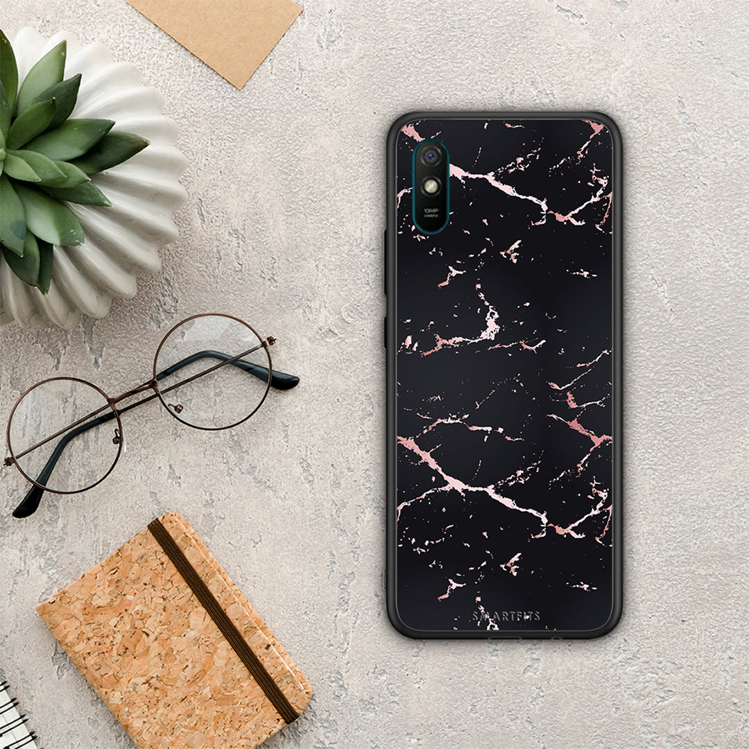 Marble Black Rosegold - Xiaomi Redmi 9A / 9AT θήκη