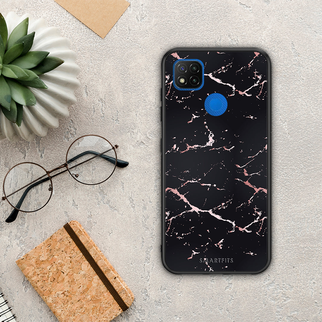 Marble Black Rosegold - Xiaomi Redmi 9C θήκη