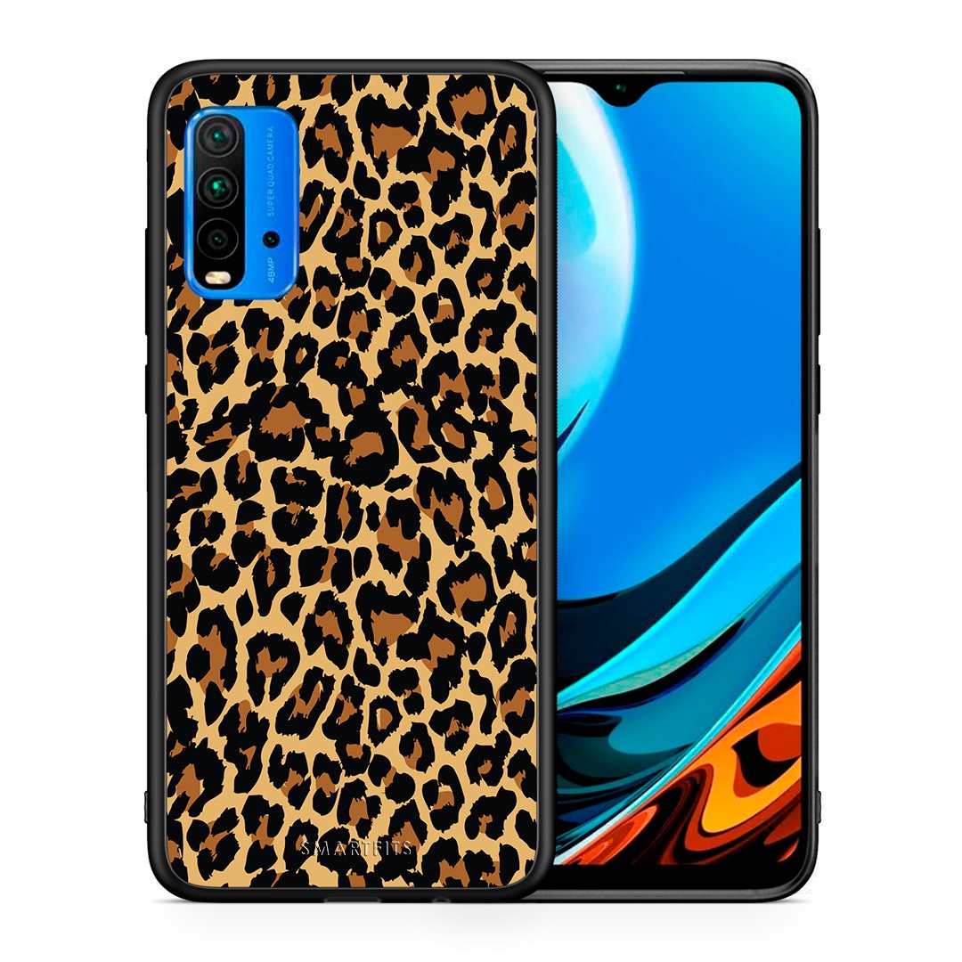 Θήκη Xiaomi Redmi 9T Leopard Animal από τη Smartfits με σχέδιο στο πίσω μέρος και μαύρο περίβλημα | Xiaomi Redmi 9T Leopard Animal case with colorful back and black bezels