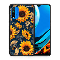Thumbnail for Θήκη Xiaomi Redmi 9T Autumn Sunflowers από τη Smartfits με σχέδιο στο πίσω μέρος και μαύρο περίβλημα | Xiaomi Redmi 9T Autumn Sunflowers case with colorful back and black bezels