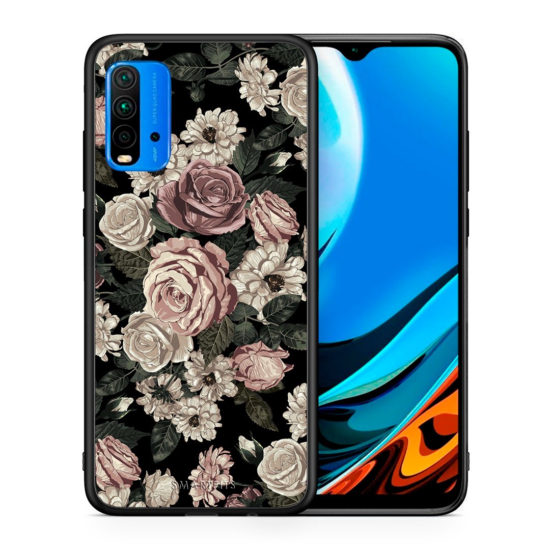 Θήκη Xiaomi Poco M3 Wild Roses Flower από τη Smartfits με σχέδιο στο πίσω μέρος και μαύρο περίβλημα | Xiaomi Poco M3 Wild Roses Flower case with colorful back and black bezels