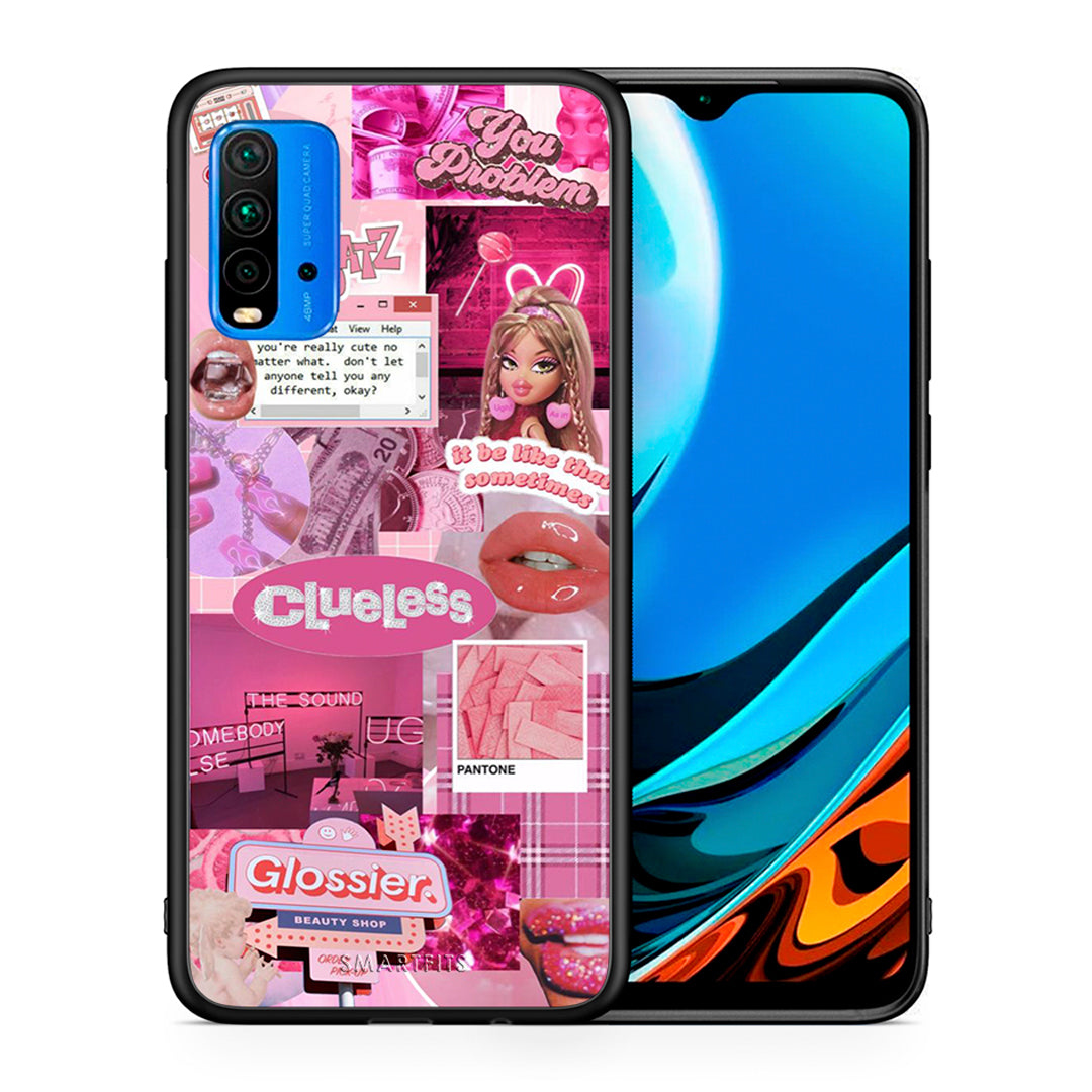 Θήκη Αγίου Βαλεντίνου Xiaomi Redmi 9T Pink Love από τη Smartfits με σχέδιο στο πίσω μέρος και μαύρο περίβλημα | Xiaomi Redmi 9T Pink Love case with colorful back and black bezels