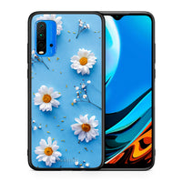 Thumbnail for Θήκη Xiaomi Redmi 9T Real Daisies από τη Smartfits με σχέδιο στο πίσω μέρος και μαύρο περίβλημα | Xiaomi Redmi 9T Real Daisies case with colorful back and black bezels