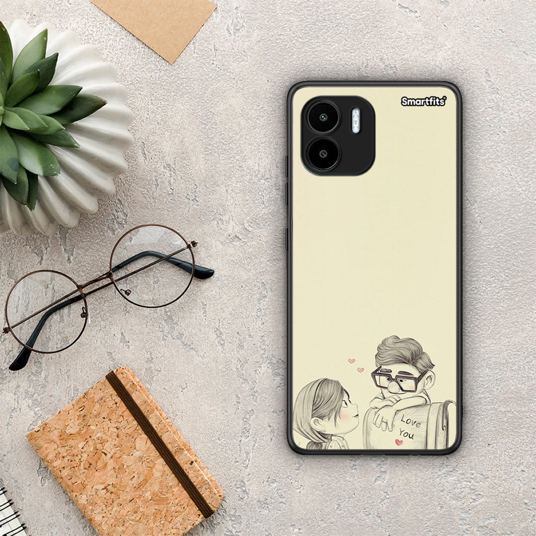 Θήκη Xiaomi Redmi A1 / A2 Carl And Ellie από τη Smartfits με σχέδιο στο πίσω μέρος και μαύρο περίβλημα | Xiaomi Redmi A1 / A2 Carl And Ellie Case with Colorful Back and Black Bezels