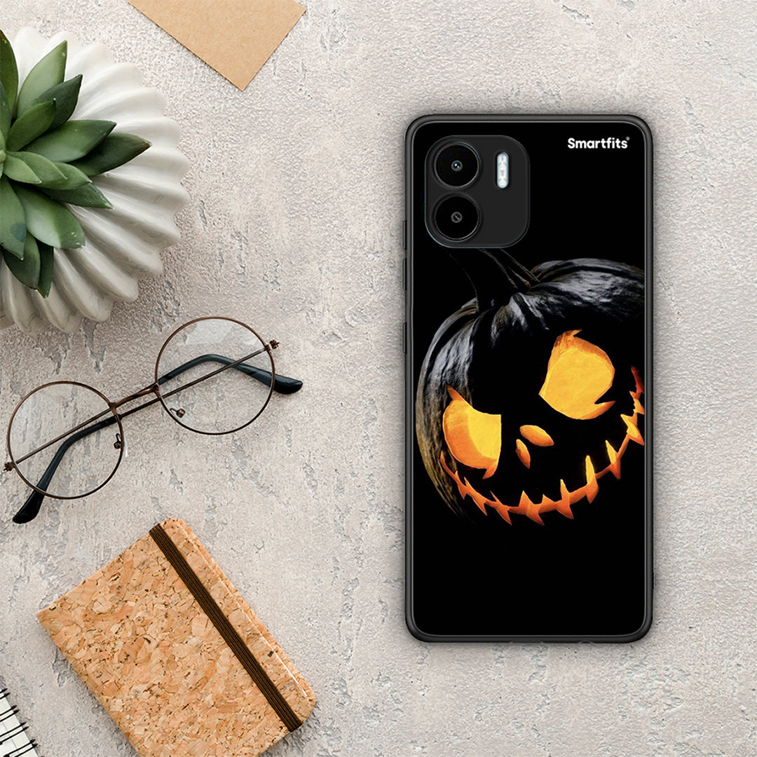 Θήκη Xiaomi Redmi A1 / A2 Halloween Scary Pumpkin από τη Smartfits με σχέδιο στο πίσω μέρος και μαύρο περίβλημα | Xiaomi Redmi A1 / A2 Halloween Scary Pumpkin Case with Colorful Back and Black Bezels