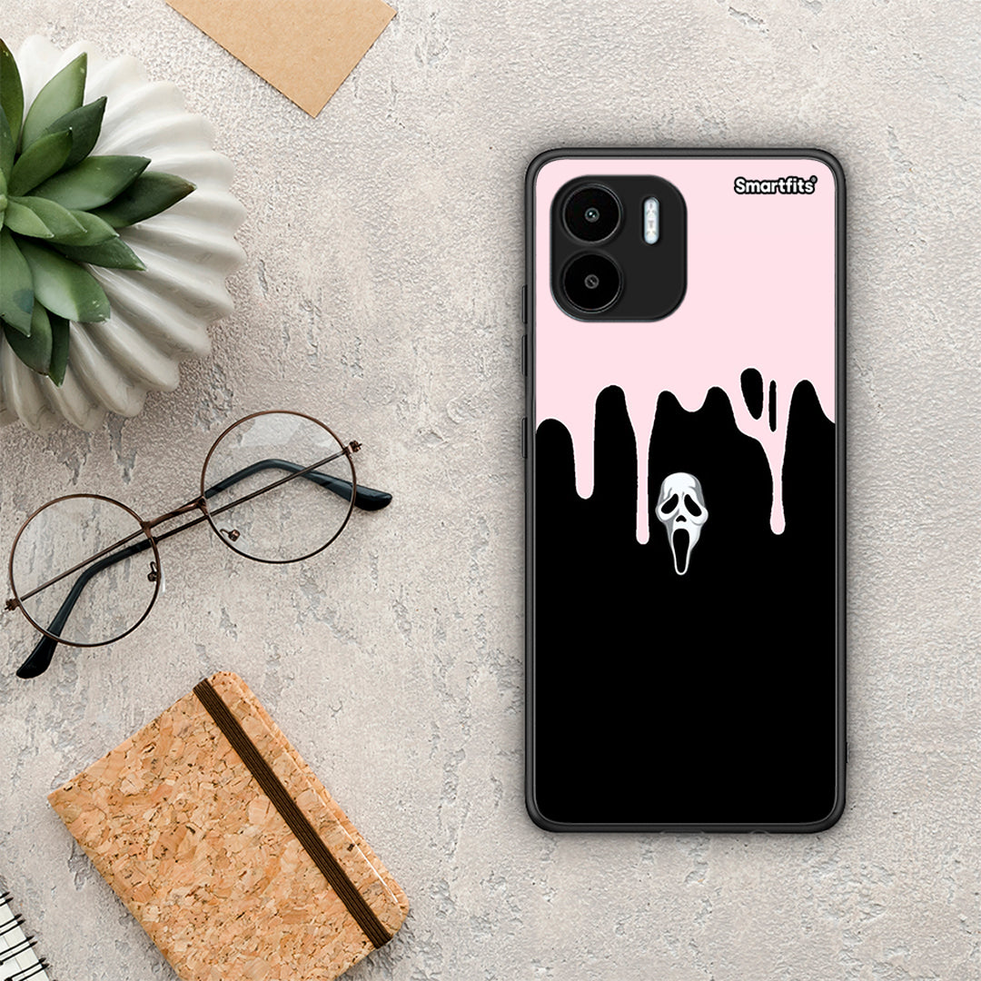Θήκη Xiaomi Redmi A1 / A2 Melting Halloween Mask από τη Smartfits με σχέδιο στο πίσω μέρος και μαύρο περίβλημα | Xiaomi Redmi A1 / A2 Melting Halloween Mask Case with Colorful Back and Black Bezels