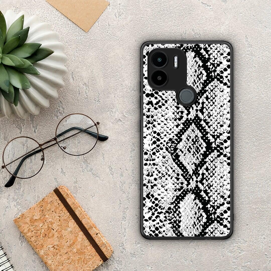 Θήκη Xiaomi Redmi A1+ / A2+ Animal White Snake από τη Smartfits με σχέδιο στο πίσω μέρος και μαύρο περίβλημα | Xiaomi Redmi A1+ / A2+ Animal White Snake Case with Colorful Back and Black Bezels