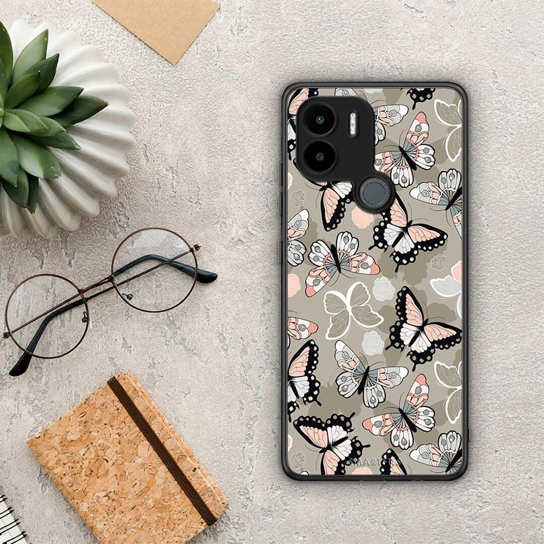 Θήκη Xiaomi Redmi A1+ / A2+ Boho Butterflies από τη Smartfits με σχέδιο στο πίσω μέρος και μαύρο περίβλημα | Xiaomi Redmi A1+ / A2+ Boho Butterflies Case with Colorful Back and Black Bezels
