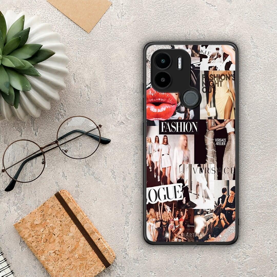 Θήκη Xiaomi Redmi A1+ / A2+ Collage Fashion από τη Smartfits με σχέδιο στο πίσω μέρος και μαύρο περίβλημα | Xiaomi Redmi A1+ / A2+ Collage Fashion Case with Colorful Back and Black Bezels