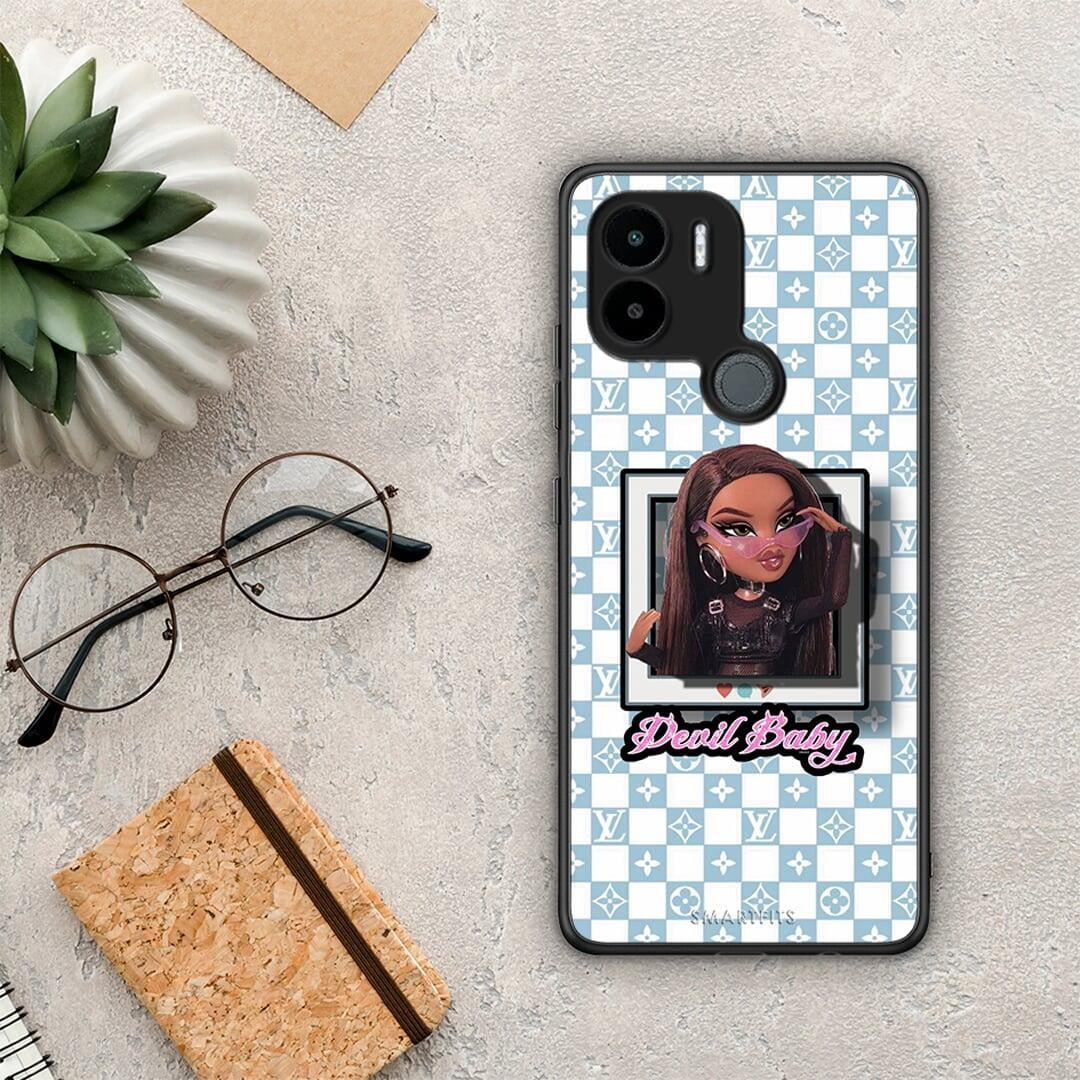 Θήκη Xiaomi Redmi A1+ / A2+ Devil Baby από τη Smartfits με σχέδιο στο πίσω μέρος και μαύρο περίβλημα | Xiaomi Redmi A1+ / A2+ Devil Baby Case with Colorful Back and Black Bezels