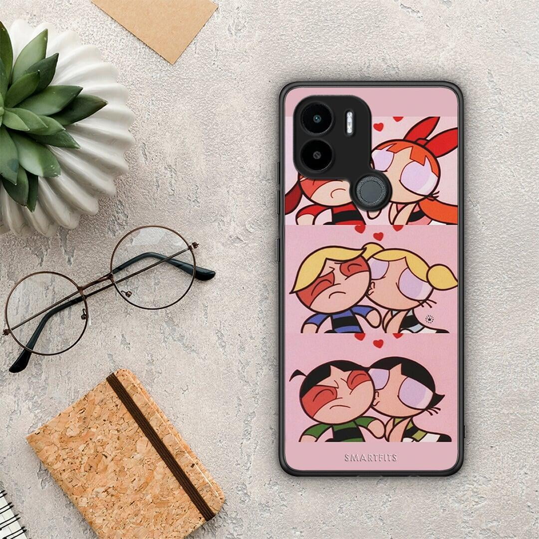 Θήκη Xiaomi Redmi A1+ / A2+ Puff Love από τη Smartfits με σχέδιο στο πίσω μέρος και μαύρο περίβλημα | Xiaomi Redmi A1+ / A2+ Puff Love Case with Colorful Back and Black Bezels