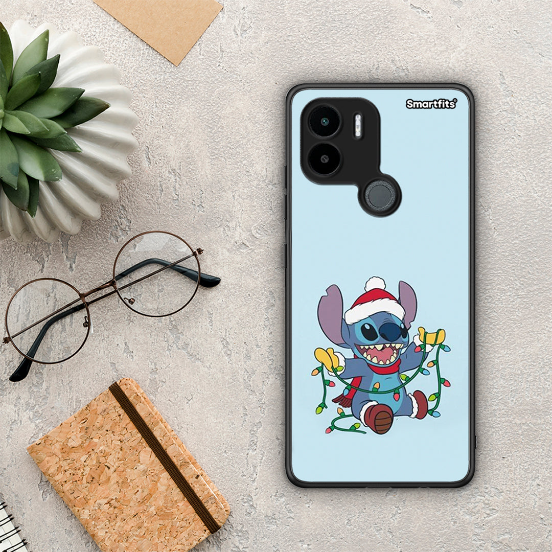 Θήκη Xiaomi Redmi A1+ / A2+ Santa Stich από τη Smartfits με σχέδιο στο πίσω μέρος και μαύρο περίβλημα | Xiaomi Redmi A1+ / A2+ Santa Stich Case with Colorful Back and Black Bezels