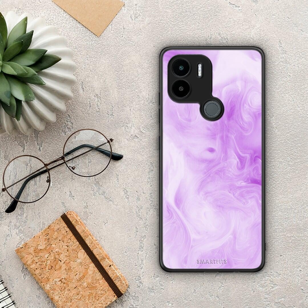 Θήκη Xiaomi Redmi A1+ / A2+ Watercolor Lavender από τη Smartfits με σχέδιο στο πίσω μέρος και μαύρο περίβλημα | Xiaomi Redmi A1+ / A2+ Watercolor Lavender Case with Colorful Back and Black Bezels