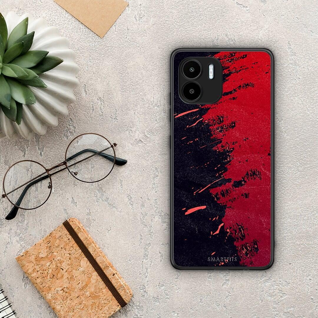 Θήκη Xiaomi Redmi A1 / A2 Red Paint από τη Smartfits με σχέδιο στο πίσω μέρος και μαύρο περίβλημα | Xiaomi Redmi A1 / A2 Red Paint Case with Colorful Back and Black Bezels