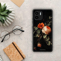 Thumbnail for Θήκη Xiaomi Redmi A1 / A2 Vintage Roses από τη Smartfits με σχέδιο στο πίσω μέρος και μαύρο περίβλημα | Xiaomi Redmi A1 / A2 Vintage Roses Case with Colorful Back and Black Bezels