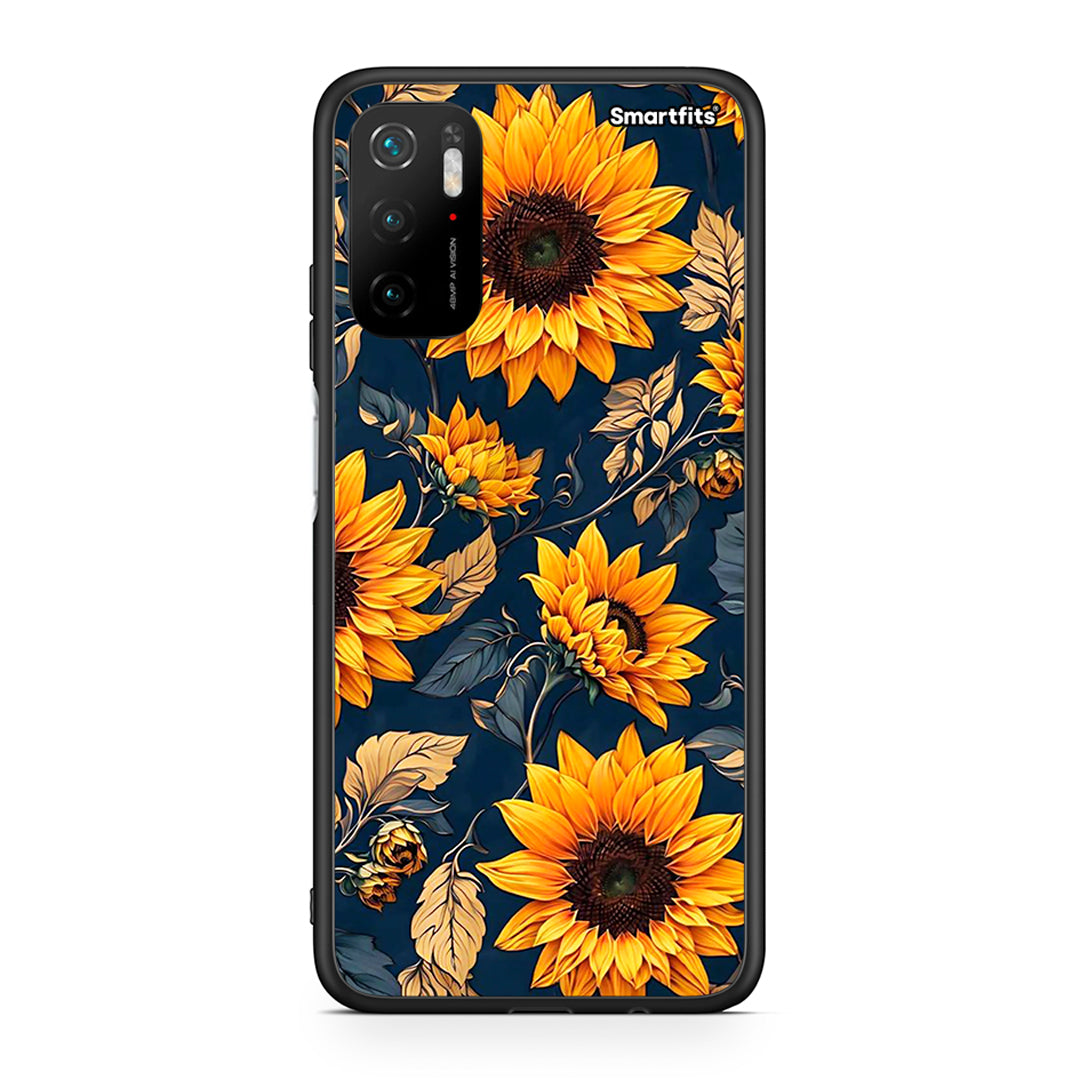 Xiaomi Poco M3 Pro Autumn Sunflowers Θήκη από τη Smartfits με σχέδιο στο πίσω μέρος και μαύρο περίβλημα | Smartphone case with colorful back and black bezels by Smartfits