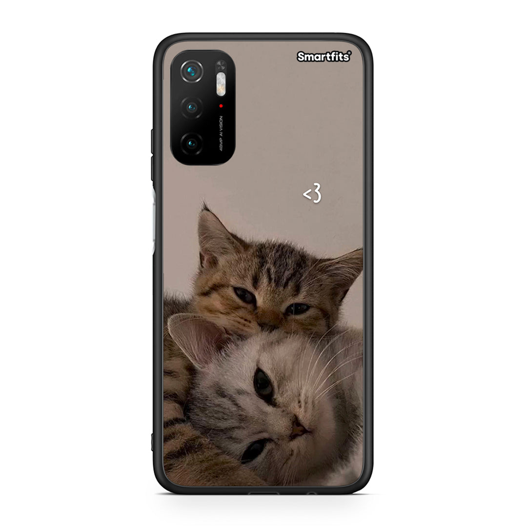 Xiaomi Poco M3 Pro Cats In Love Θήκη από τη Smartfits με σχέδιο στο πίσω μέρος και μαύρο περίβλημα | Smartphone case with colorful back and black bezels by Smartfits