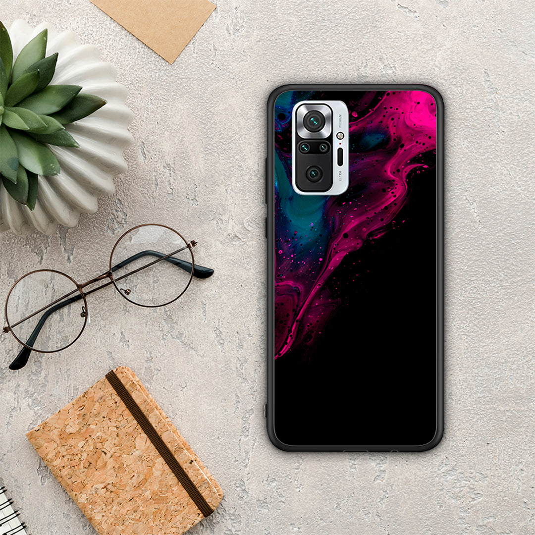 Watercolor Pink Black - Xiaomi Redmi Note 10 Pro / 10 Pro Max θήκη
