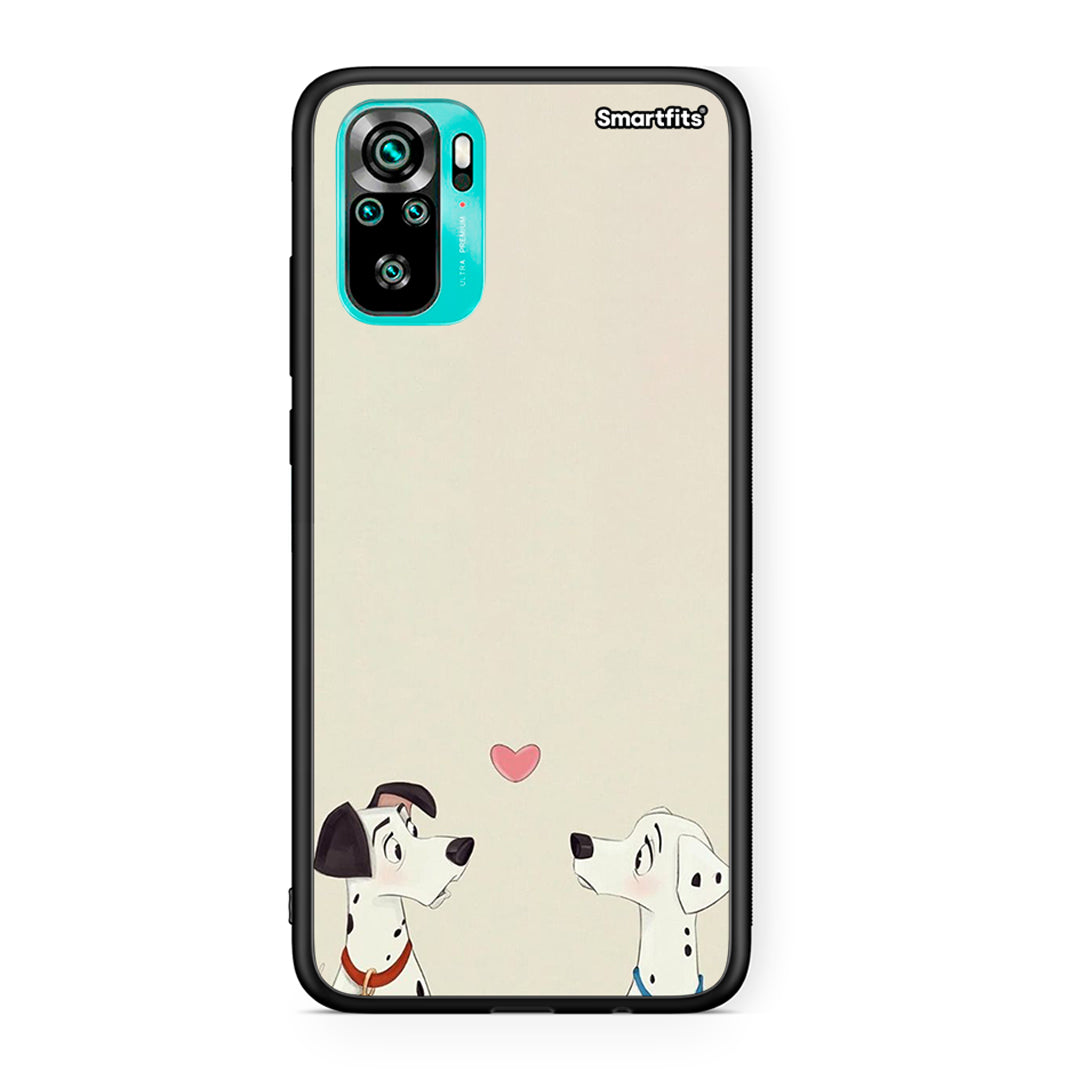 Xiaomi Redmi Note 10 Dalmatians Love θήκη από τη Smartfits με σχέδιο στο πίσω μέρος και μαύρο περίβλημα | Smartphone case with colorful back and black bezels by Smartfits