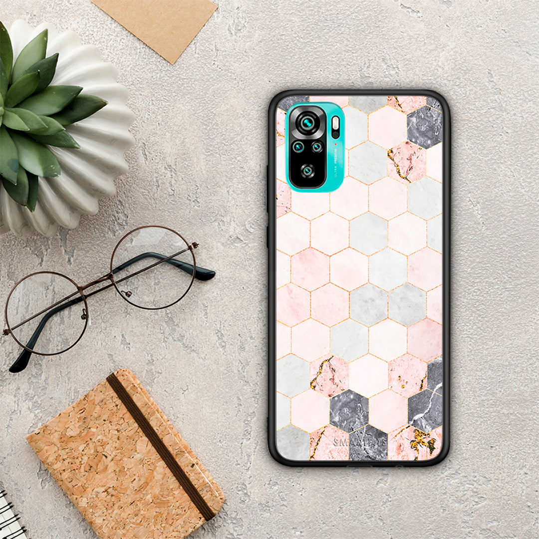 Marble Hexagon Pink - Xiaomi Redmi Note 10S / 10 4G θήκη