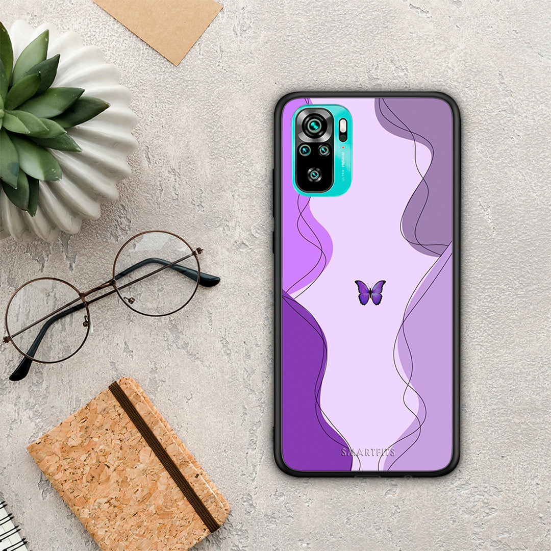 Purple Mariposa - Xiaomi Redmi Note 10S / 10 4G θήκη