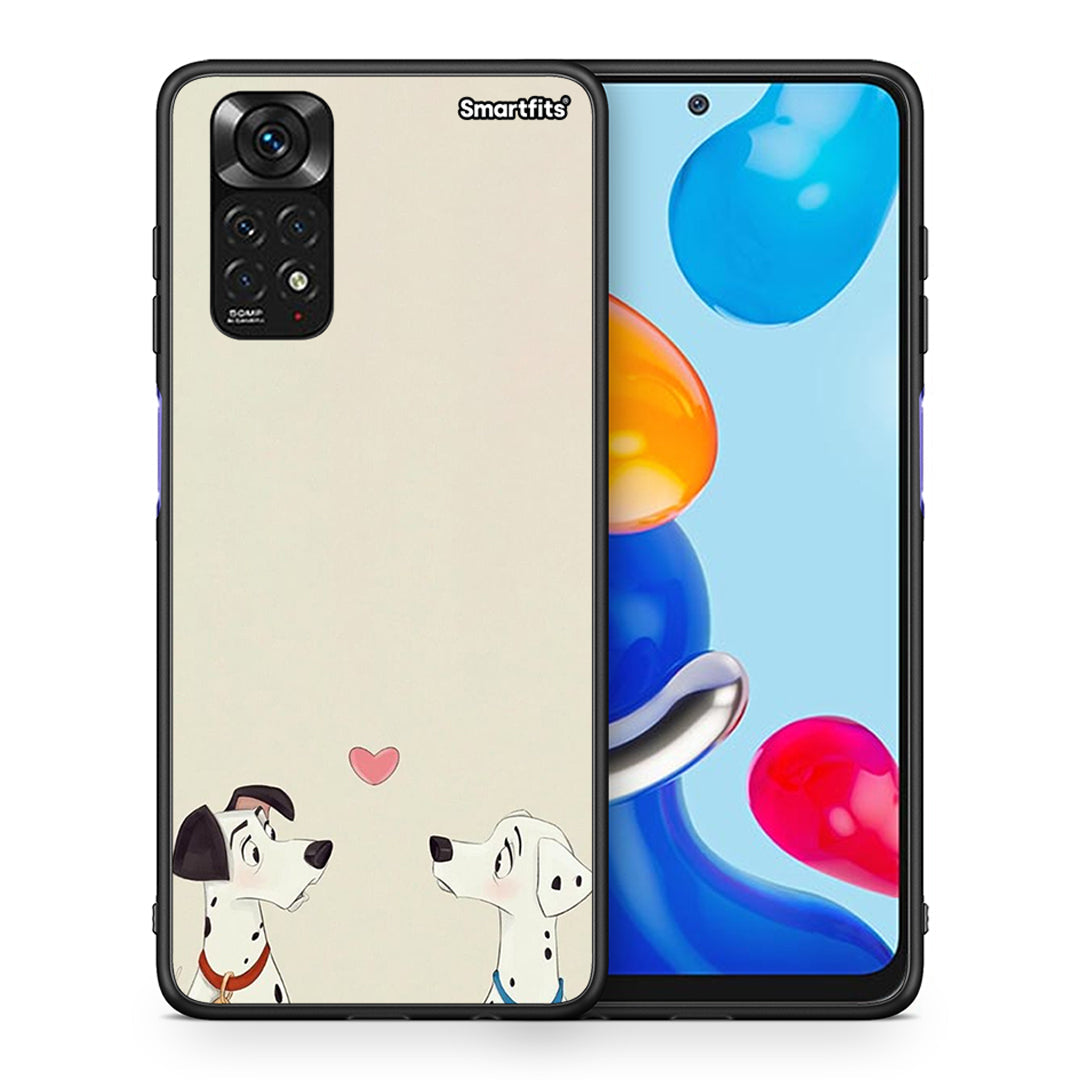 Θήκη Xiaomi Redmi Note 11 Dalmatians Love από τη Smartfits με σχέδιο στο πίσω μέρος και μαύρο περίβλημα | Xiaomi Redmi Note 11 Dalmatians Love case with colorful back and black bezels